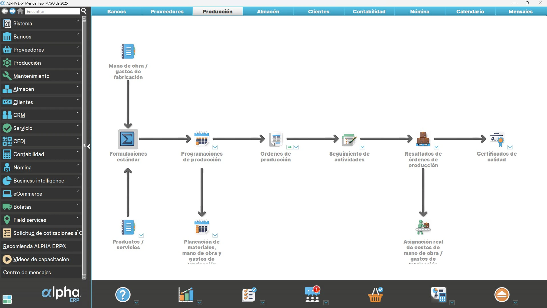 screenshot of ALPHA ERP